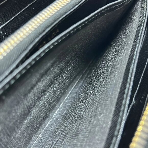 Auth PRADA - Black Saffiano Leather Long Wallet - Picture 4 of 10